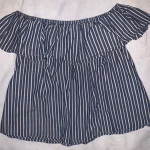 Off shoulder women’s striped top